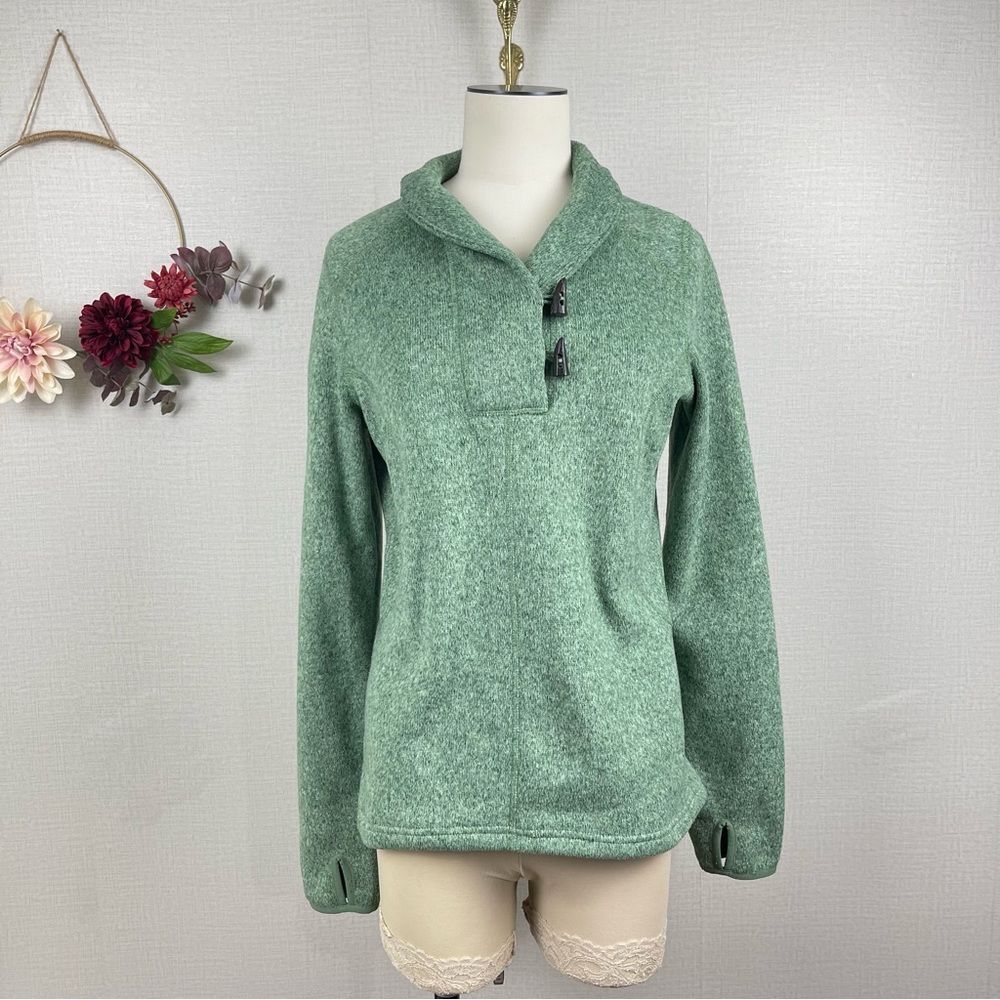 The North Face Women Mint Green Pullover Collared Sweater Light Jacket size M